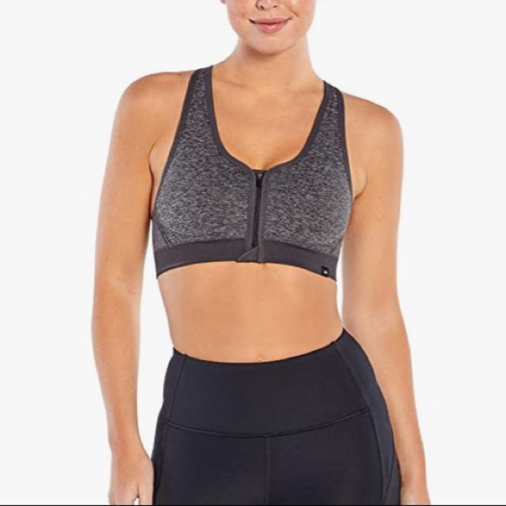 Marika front zip seamless sports bra medium